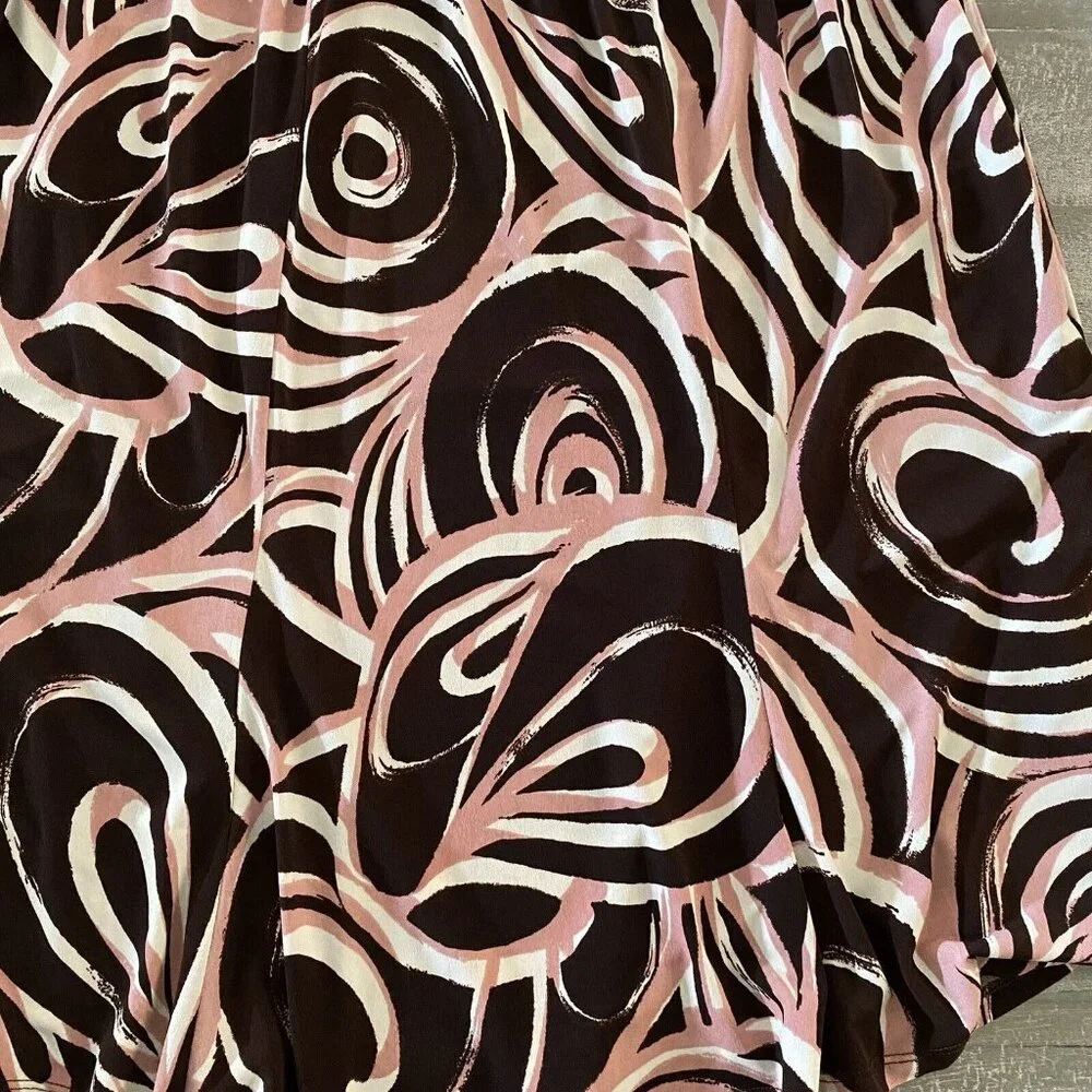 Connected Skirt Size‎ 1X Stretchy Elastic Waist Pull On Brown Mauve Lightweight